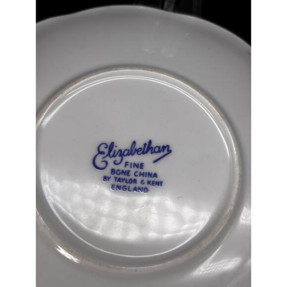 Vtg ELIZABETHAN Fine Bone China Taylor & Kent Teacup Cup Saucer England - Picture 5 of 16